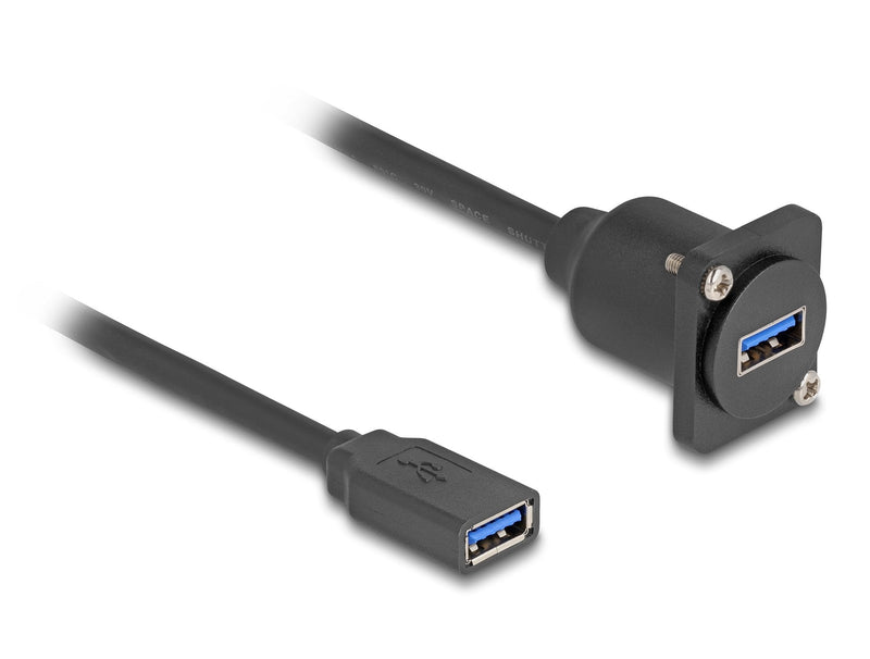 Delock D Type USB 5Gbps Cable Type a Connector Female a Type a Connector Female Black 20CM