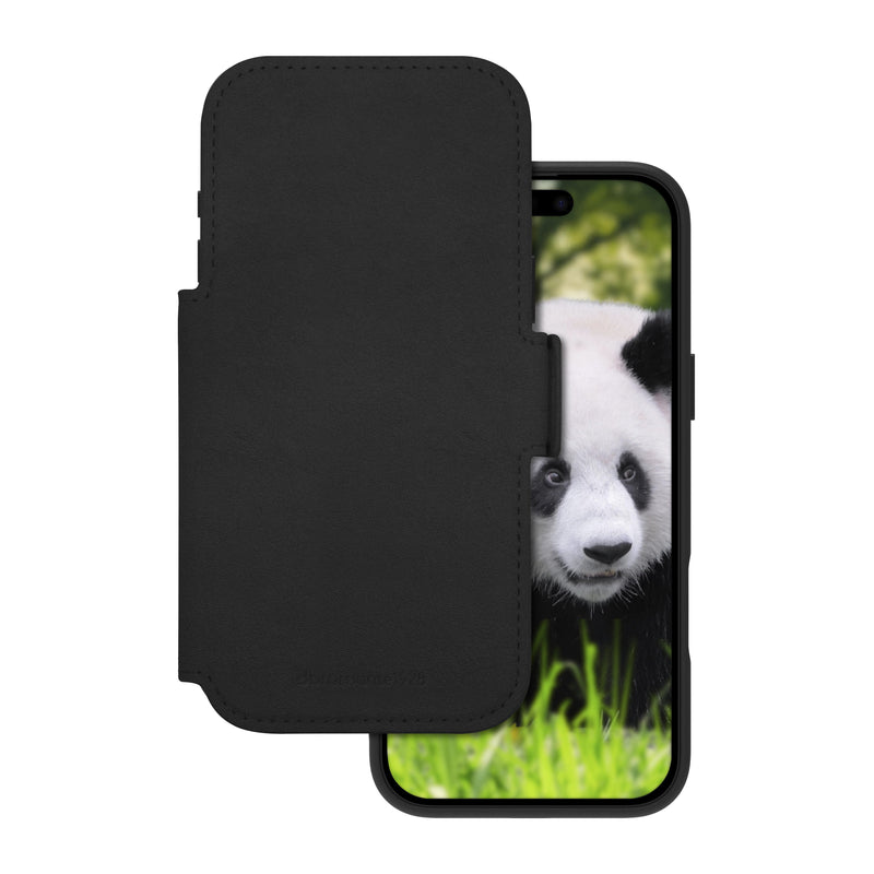 DBRAMANTE1928 Lynge Case With Cover Phone Mobile Phone Compatibilidad With Magsafe Leather Grano Entero Black
