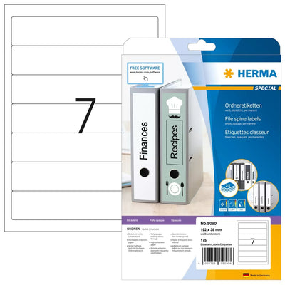Herma Folder Labels A4 White 192X38 Mm Paper Opaco 175 Units — image 1