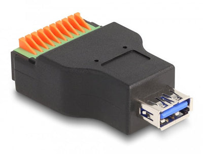 Delock USB 3.2 Gen 1 Type a Connector Female a Terminalblock Adapter With Pulsador — image 1