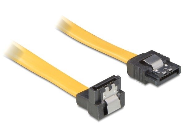 Delock SATA 3GB S Cable Gerade Auf Unten Gewinkelt 10CM Yellow