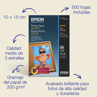 Epson Photo Paper Glossy - 10X15CM - 500 Hojas — image 1
