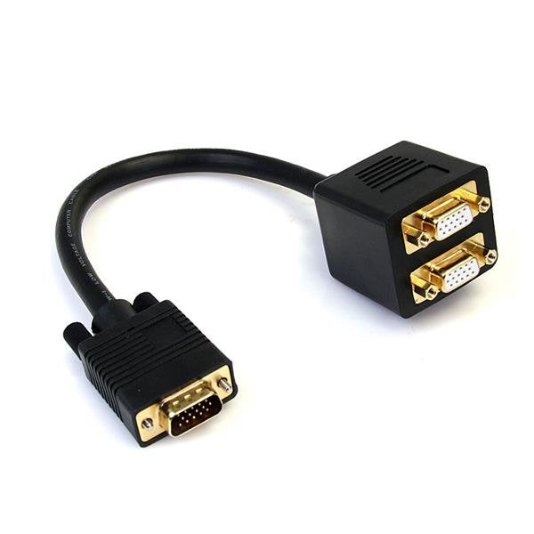 StarTech Cable Duplicador Divisor Video VGA M/X2H 0.30M Black VGASPL1VV