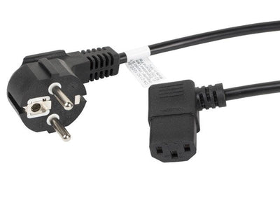 Lanberg Cable Power CA-C13C-12CC-0018-BK Connectors Schuko / IEC320 C13 Acodado 1.8 Metres — image 1