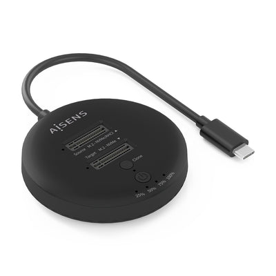 Aisens Estacion Docking Double Bahia NVMe a USB 3.2 GEN2X2, Clone, Black — image 1