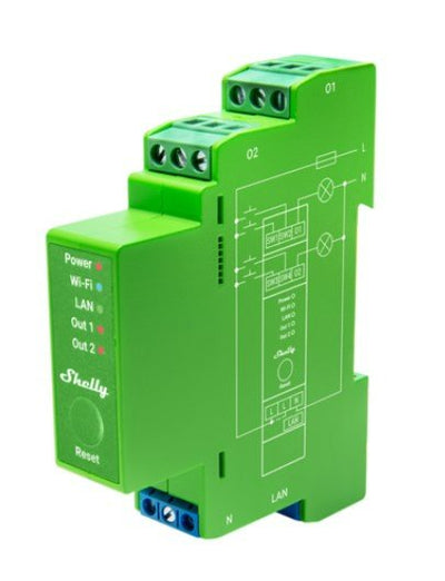 Shelly Relé Pro Dimmer 2PM LED Glühbirne WLAN LAN Bt Din-rail — image 1