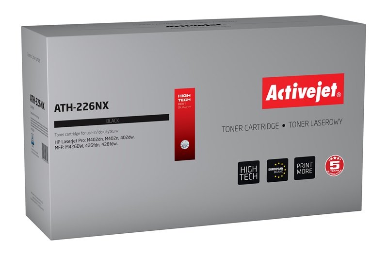 Activejet Toner ATH-226NX (reemplazo HP 226X CF226X - Supreme - 9.000 Páginas - Black