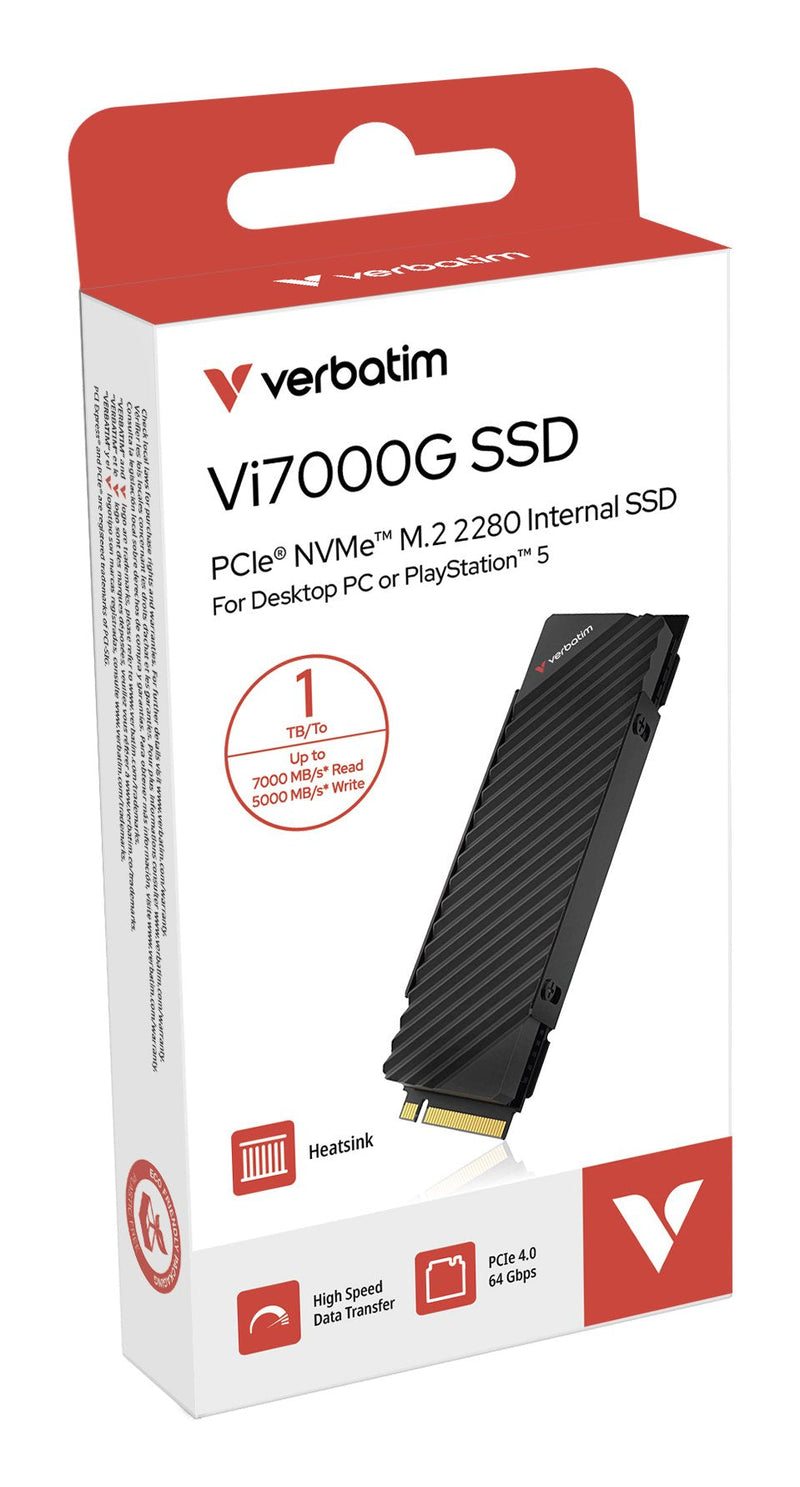 Verbatim Drive SSD 1TB, PCIE 4.0, M.2 2280, VI7000G 49367