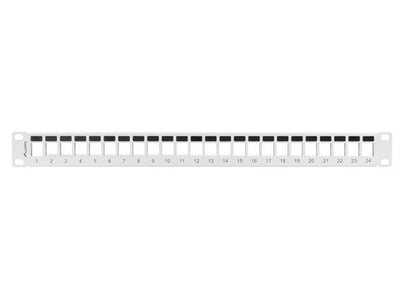 Lanberg Patch Panel Blank 24 Ports 1U Módulos Keystone Grey — image 1