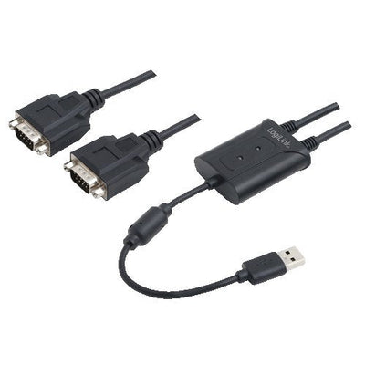 Logilink Adapter USB 2.0 - 2X Seriell Black — image 1