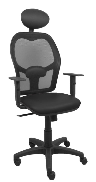 Piqueras And Crespo Chair Alocen Mesh Black Asiento Similpiel Black Arms Regulables Cabecero Fixed — image 1
