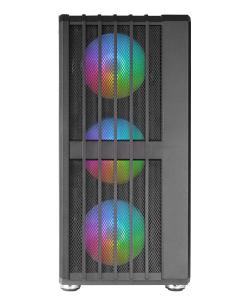 Mars Gaming Box ATX Semitorre Gaming Mcvault Front Black Mesh Vertical 4X120MM ARGB 3XPCI Ver