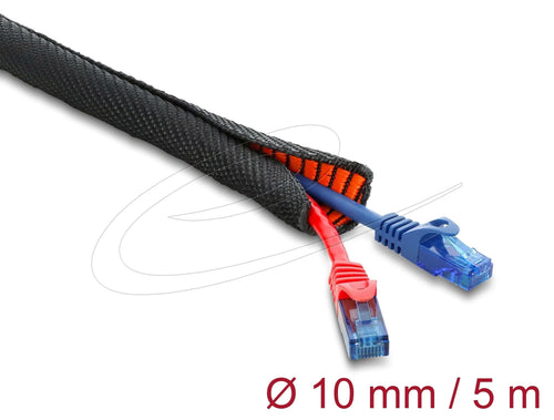 Delock Manguito Protector Cables With Orangener Verschleissanzeige Selbstschliessend Double Capa 5M X 10MM Bla — image 1