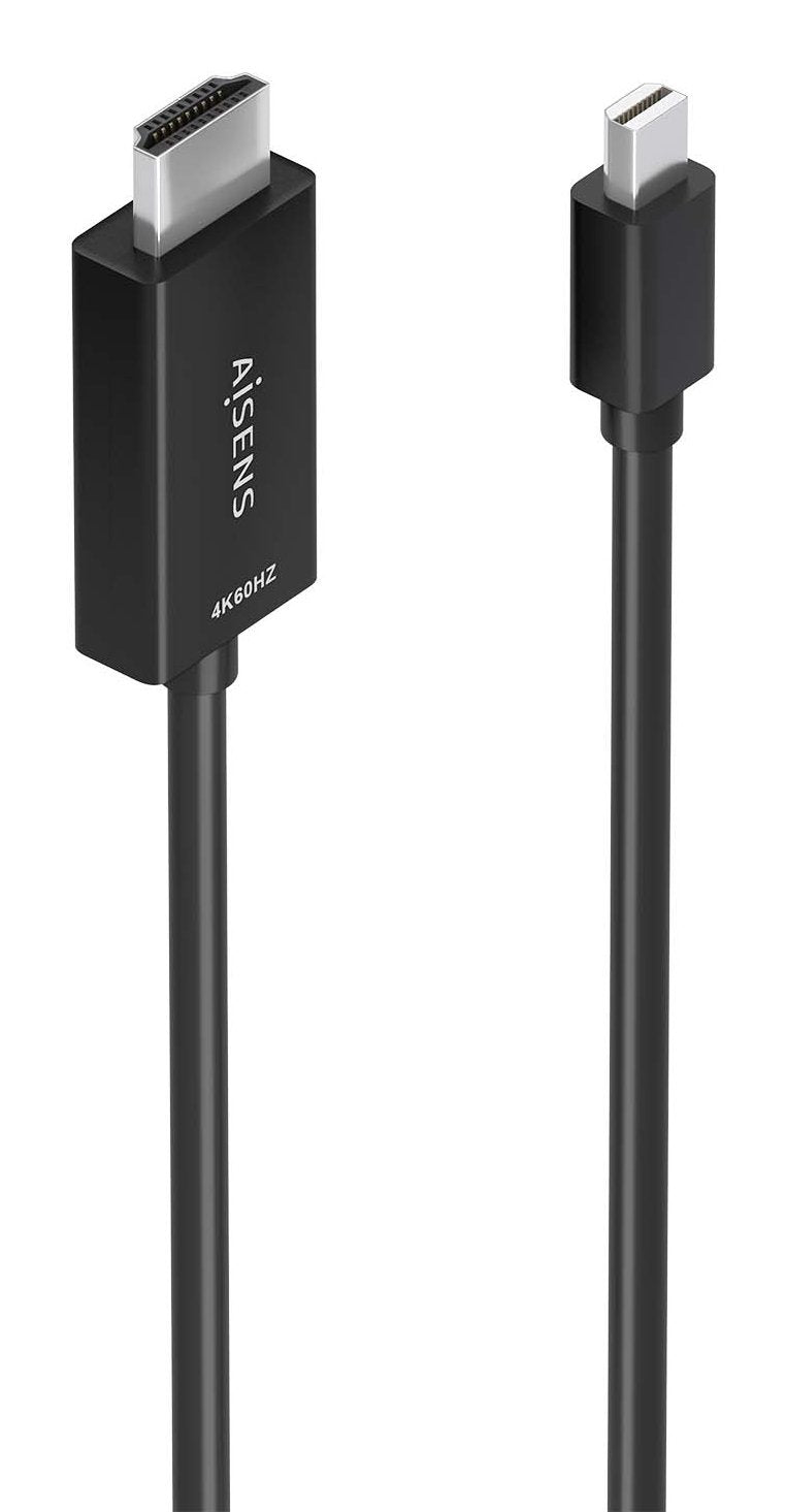 Aisens Cable Converter Mini DP a HDMI 4K@60HZ, Mini DP/M-hdmi/M, Black 0.6M