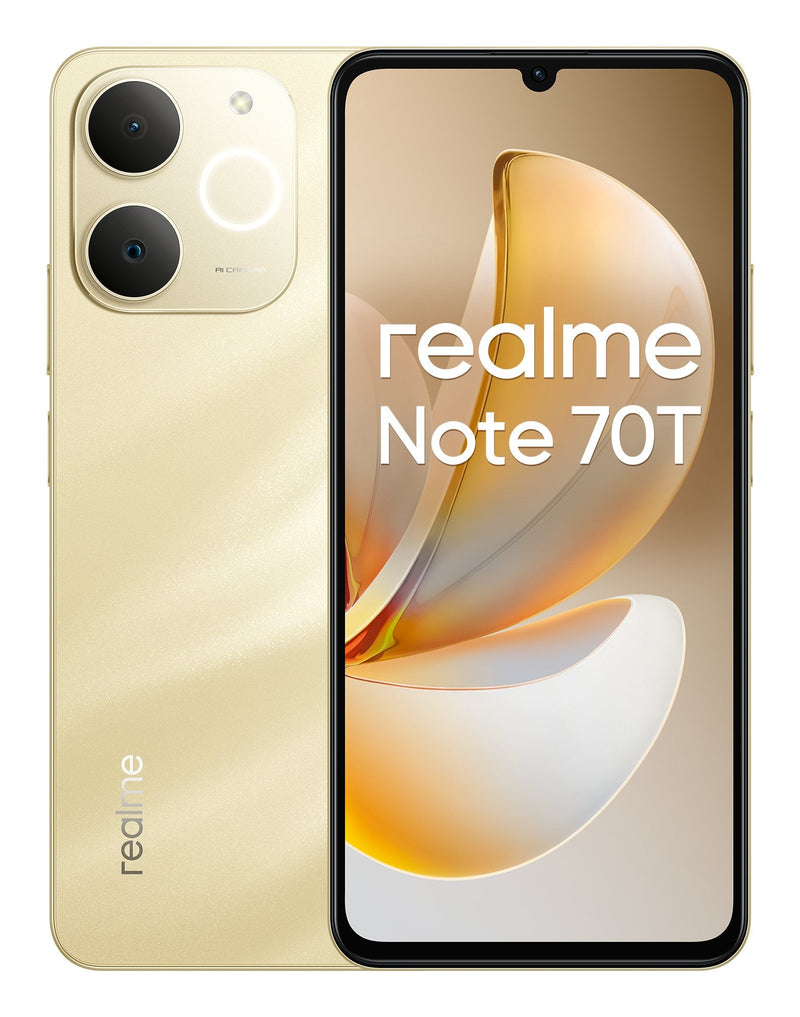 Realme Smartphone Note 70T Dual SIM 4GB RAM 128GB - Gold