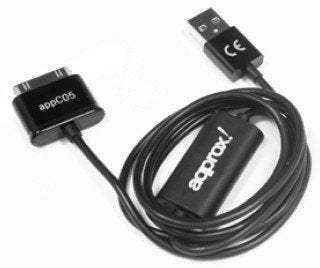 Approx USB Cable 2.0A 30 Pines 1M Black Compatible TAB1 And TAB2 APPC05