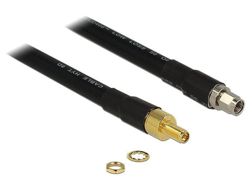Delock Cable Antenna Rp-sma Male Rp-sma Female CFD400 LLC400 2M Low Loss — image 1