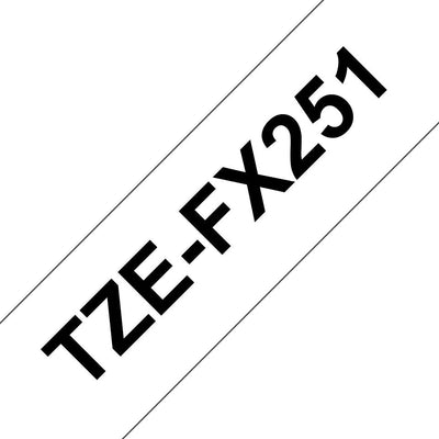 Brother Tape Mecanográfico Black Sobre White TZE-FX251 TZ-FX251 24MM X 8M, Laminated — image 1