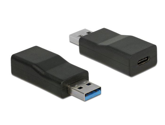 Delock Convertidor USB 3.1 Gen 2 Typ-a Male USB Type-c Female Activo Black