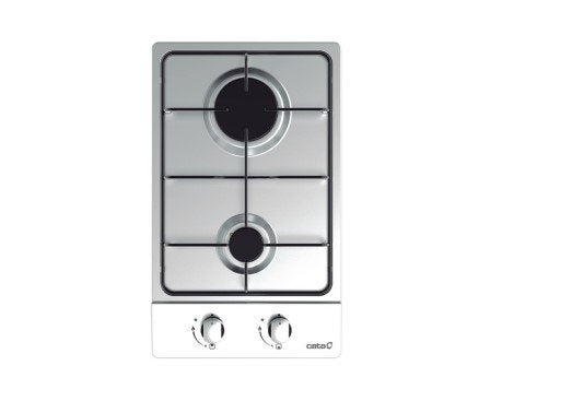 Cata Gi 3002 X Encimera, Gas, Wide 30CM, 2 Zonas Cocción, Steel Inoxidable