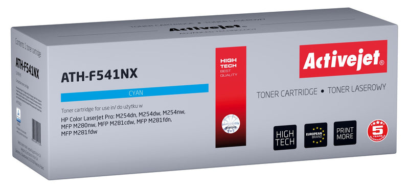 Activejet Toner ATH-F541NX Reemplazo HP 540 CF541X Supreme 2500 Pag Cyan