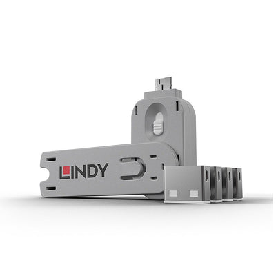 Lindy 40454 Bloqueador Port + Clave USB Type a White 5 Pieces — image 1