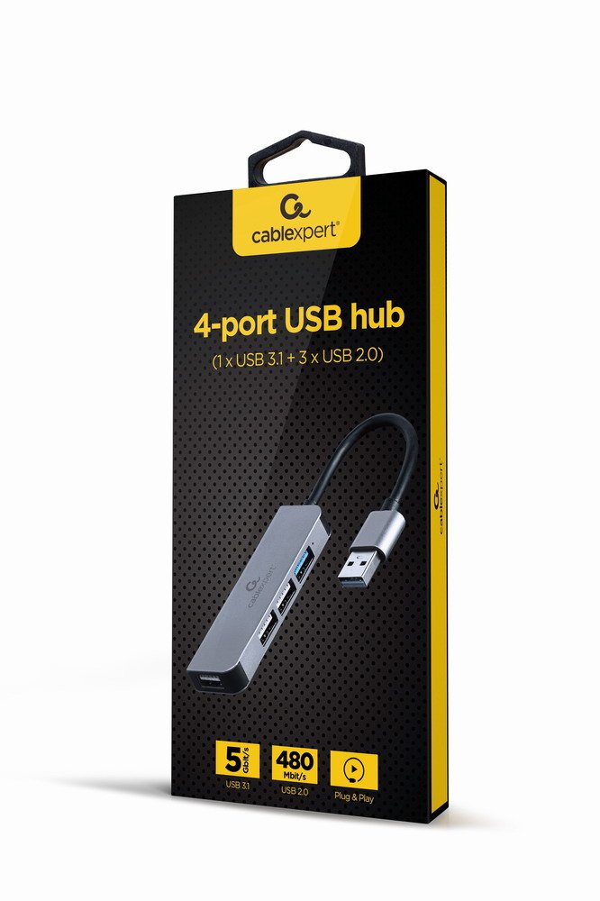 Gembird Hub USB4 Ports 1 X USB 3.1 + 3 X USB 2.0