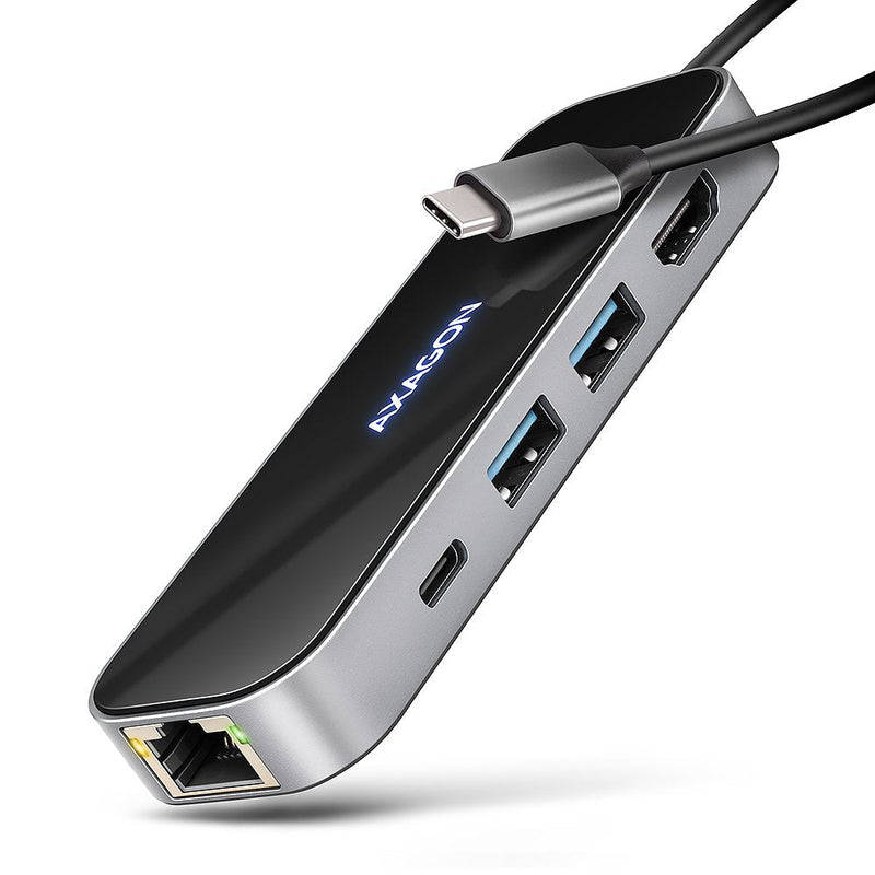Hub HMC-6GLN Wieloportowy USB 6IN1, 5Gbps, 2x USB-A, 1x Usb-c, Glan, HDMI 4K/60HZ, Pd 100W, 20CM USB-C Cable