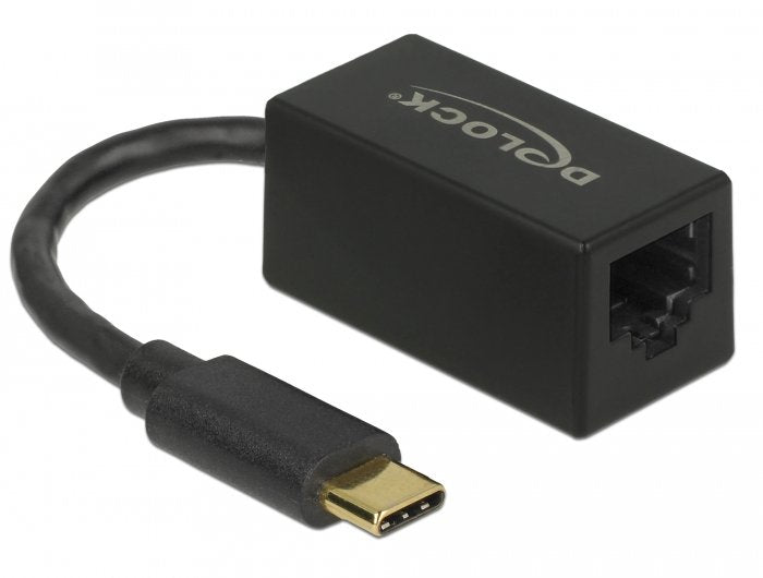 Delock USB Type-c™ Network Adapter Gigabit LAN 1 X RJ45 Compacto Black Asix