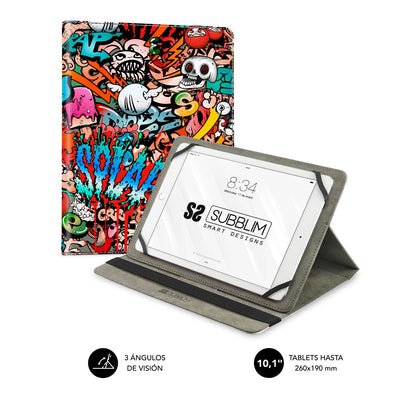 Subblim Case Universal Trendy Graffiti Tablet Up To 10.1'/25.6CM Outdoor Finish Pu Posición Stand 3 Ángulos Cl — image 1