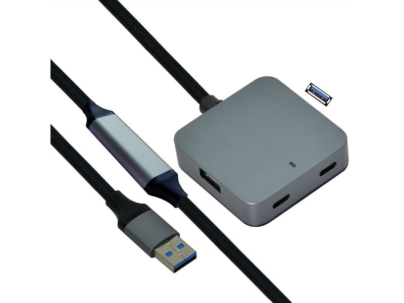 Value USB 3.2 Gen 1 Hub, 4 Ports (2x USB-A + 2x Usb-c), With Alargador Cable Black 10M