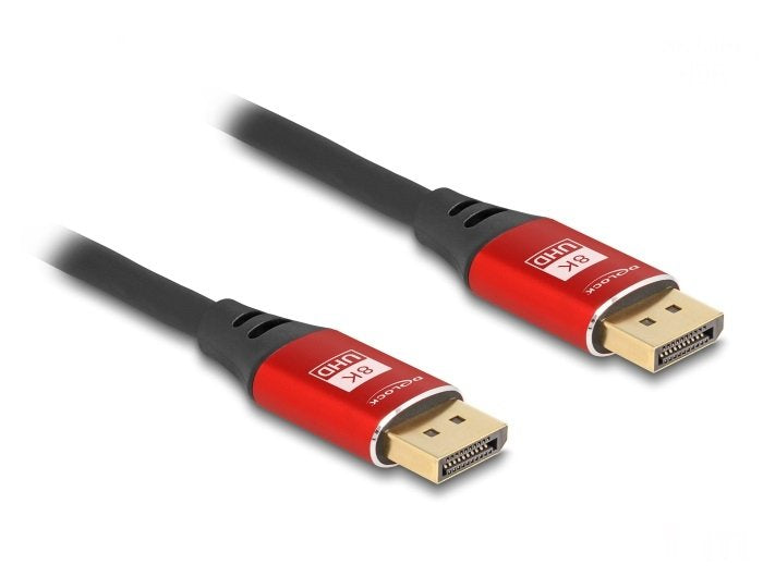 Delock 80605 Cable DisplayPort 8K 60 HZ 2M Red Metal