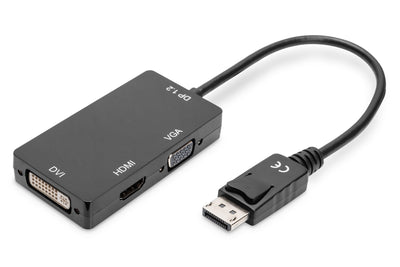 Digitus Adapter DisplayPort DP - HDMI + DVI + VGA M-h/H/H 0,2M3 1 Ce Gold Bl — image 1