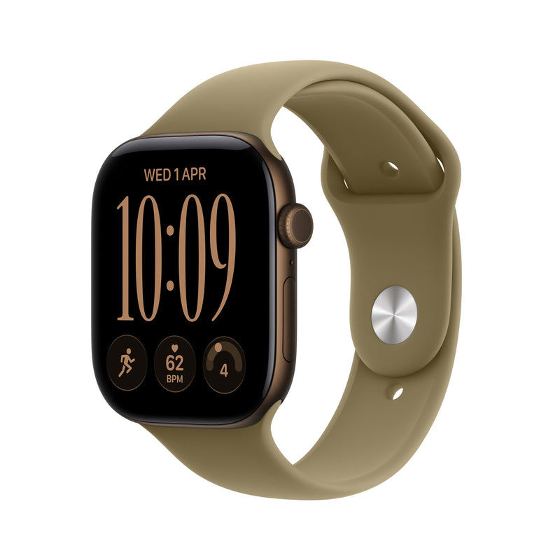 Apple Watch S12 Aluminium Cellular 46MM Dunkelbronze Strap Deportiva Oliv) M L