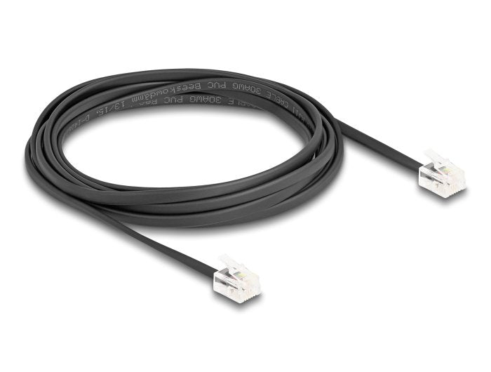 Delock Cable Telefónico RJ11 Connector Male a RJ11 Connector Male Negro 2M