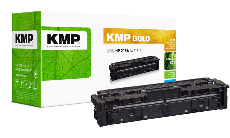 Kmp Gold Toner HP 219A W2191A Cyan 1200 Copias Remanufactured
