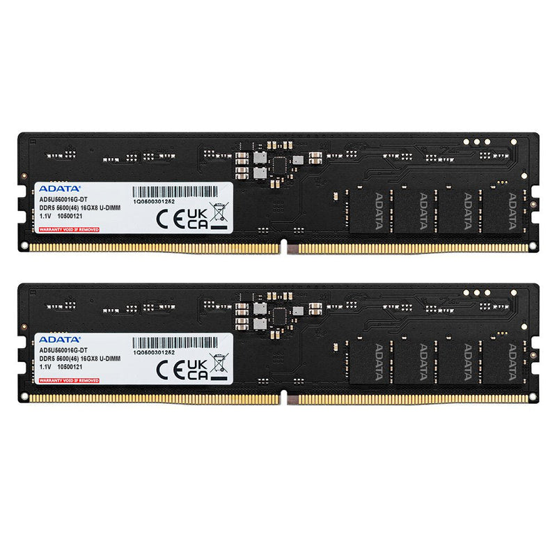 ADATA Memory DDR5 32GB 5600 (2X 16GB) Kit AD5U560016G-DT