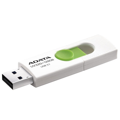 ADATA USB Flash Drive UV320, 128GB, USB 3.0, White And Green — image 1