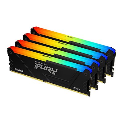 Kingston Memory Fury 64GB DDR4-3200 (4X 16GB) KF432C16BB2AK4/64, Beast Rgb, Intel Xmp KF432C16BB2AK4/64 Black — image 1