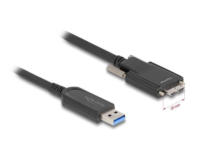 Delock 83212 Cable Óptico Activo USB 10Gbps-a Male USB 10Gbps Type Micro-b Male With Screws 7,5M