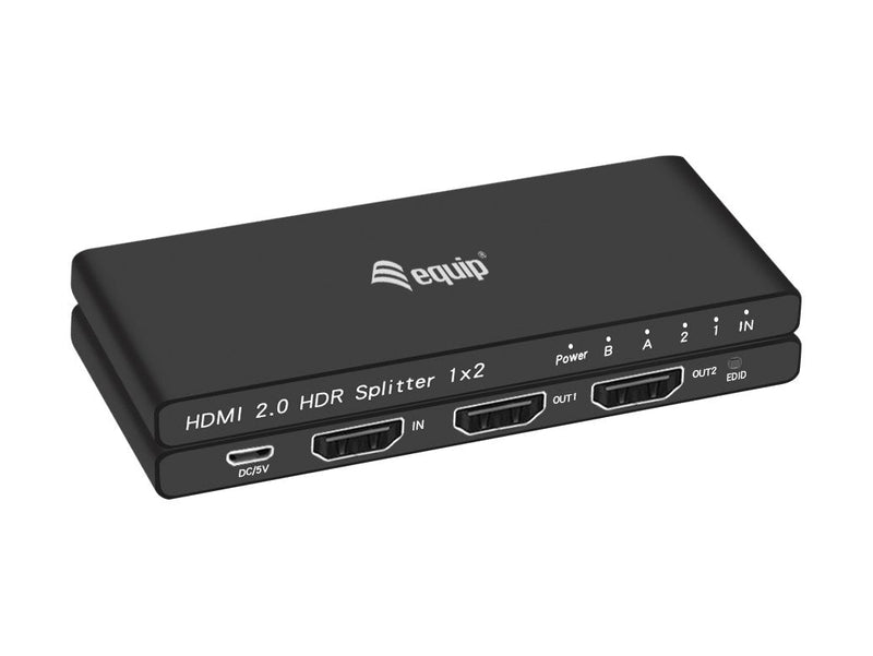 Equip HDMI Splitter 2.0 2 Port Ultra Slim 4K/60HZ Black
