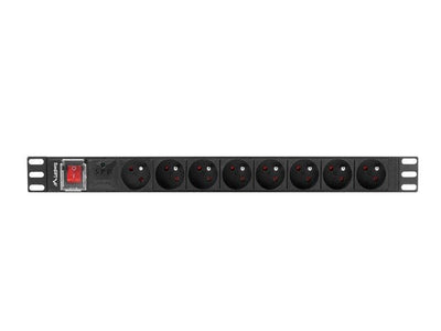 Lanberg Power Strip Rack Pdu 19 (1U, 16A, 8X 230V Pl, 2M, Black PDU-08E-0200-BK — image 1