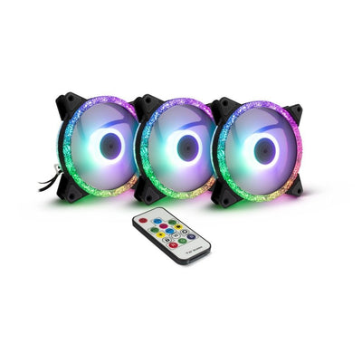 Fan Inter-tech 120 * 120 * 25 Argus Rgb-fan Set RS-07, 3X LED Retail — image 1