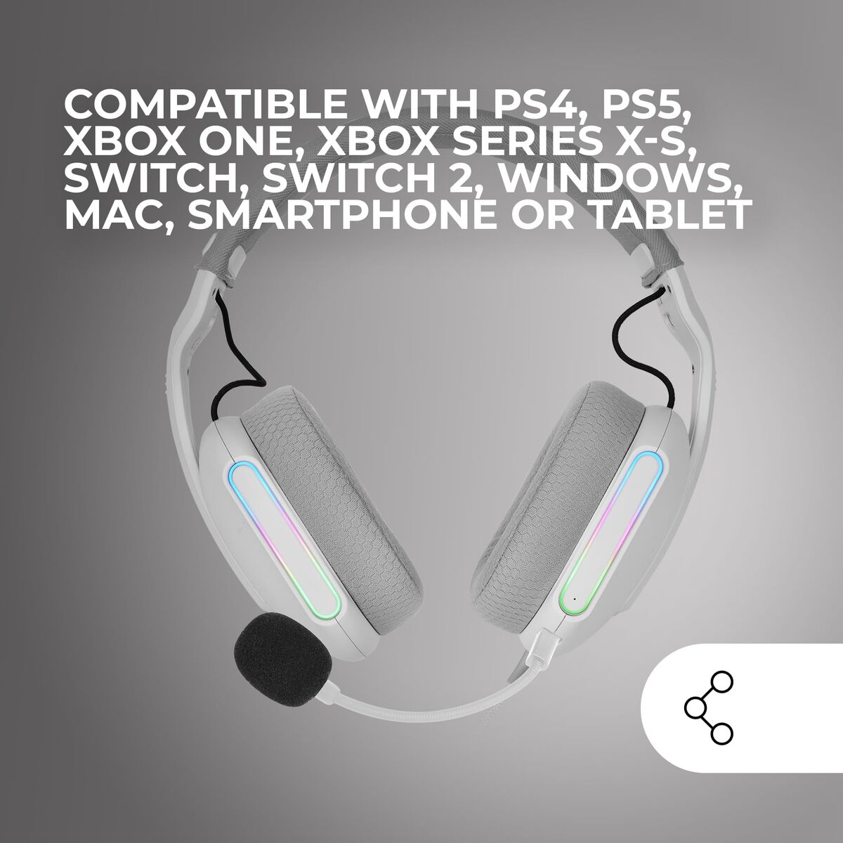 Mars Gaming Headphones With Microphone Mars Gaming Mhprow White