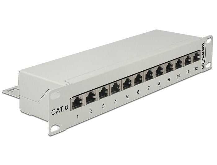 Delock 43299 10 Patch Panel 12 Port CAT.6 Grey