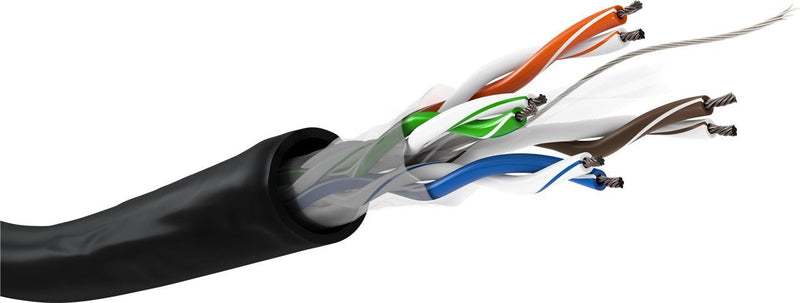 Cable CAT.6 Network, U/UTP, Black, 100M - Cca, Awg 23/1 (so