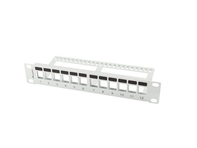 Lanberg Patch Panel Blank 12 Ports 1U With Organiser Módulos Keystone Grey