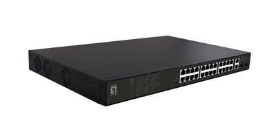Levelone GEP-2821 Switch No Administrado Gigabit Ethernet (10/100/1000) Energía Sobre Ethernet (PoE) 1U Black — image 1