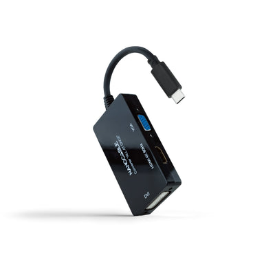 Converter USB-C/M a HDMI/H, DVI/H, VGA/H Black — image 1