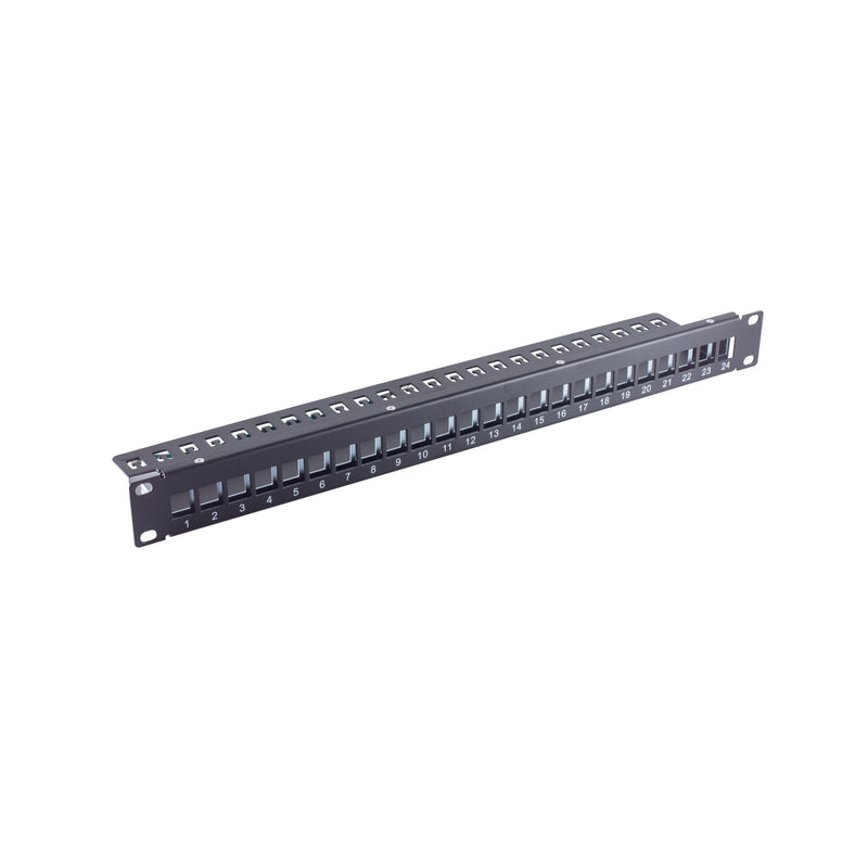 S-impuls 19-KEYSTONE-PANEL 1HE, 24-PORT, STP, Sl, Black